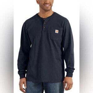 Carhartt Loose Fit Heavyweight Long Sleeve Pocket Henley Shirt Size 3XL